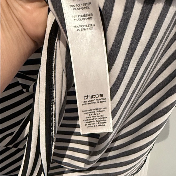 Chico's Striped Long Sleeve Flowy Top 2 (XL) - Picture 5 of 9